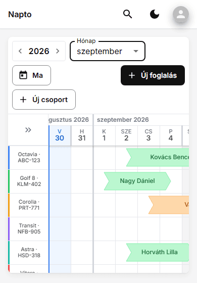 A Napto naptára telefonon